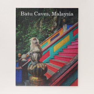 Macque Monkey bij Batu Caves, Maleisië Reizen Legpuzzel