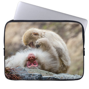Macque Monkey, Genieten van het goede leven Laptop Sleeve