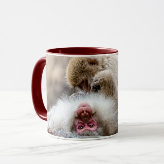 Macque Monkey, Genieten van het goede leven Mok (Voorkant links)