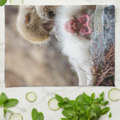 Macque Monkey, Genieten van het goede leven Theedoek (Gevouwen)