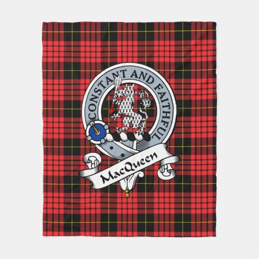 MacQueen Clan Badge Tartan Plaid Fleece Deken (Voorkant)