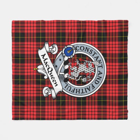 MacQueen Clan Badge Tartan Plaid Fleece Deken (Voorkant (Horizontaal))