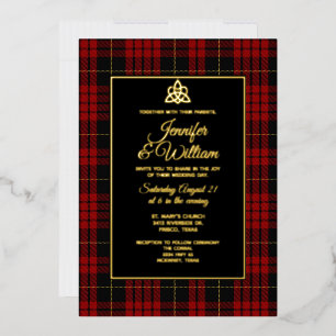 MacQueen Clan Tartan Pset Wedding Folie Uitnodiging