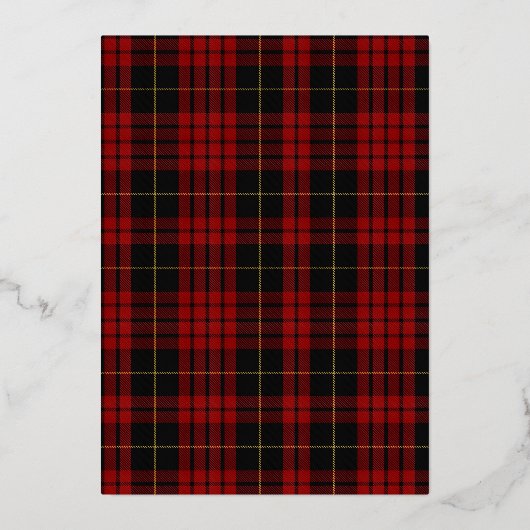 MacQueen Clan Tartan Schotse Huwelijk  Folie Uitnodiging (Achterkant)