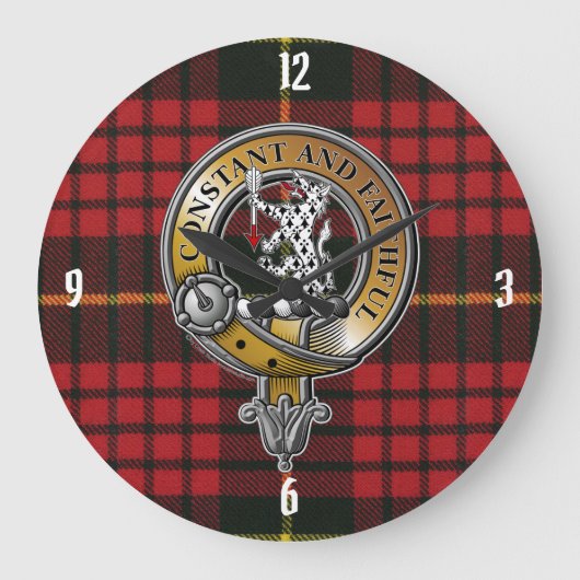 MacQueen Tartan & Badge Grote Klok (Voorkant)