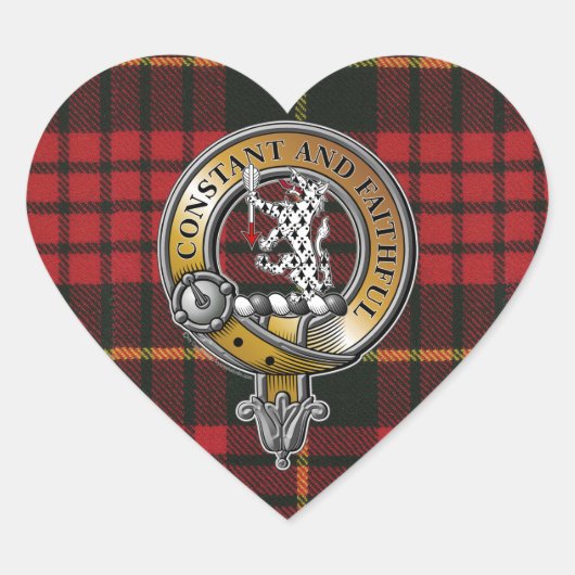 MacQueen Tartan & Badge Hart Sticker (Voorkant)