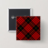 MacQueen Tartan Red en Black Pset Vierkante Button 5,1 Cm (Voorkant /achterkant)