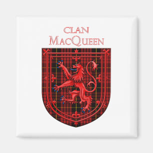 MacQueen Tartan Scottish Pset Lion Rampant Magneet