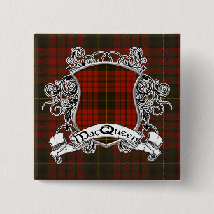 MacQueen Tartan Shield Vierkante Button 5,1 Cm