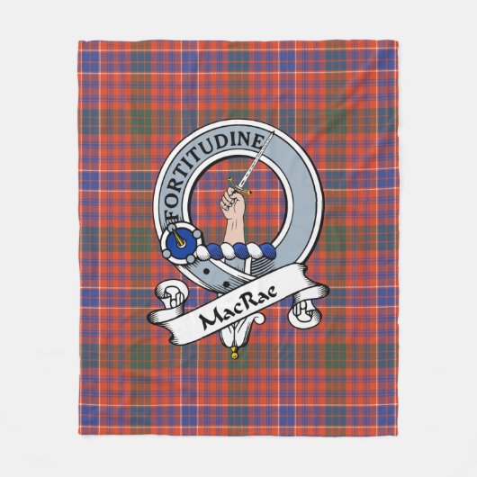 MacRae Ancient Clan Badge Tartan Plaid Fleece Deken (Voorkant)
