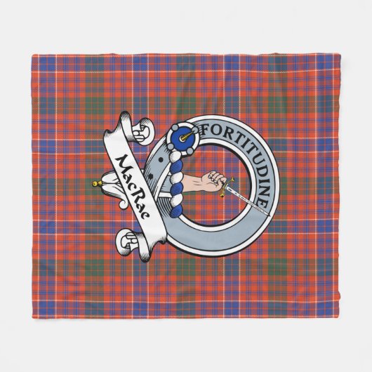 MacRae Ancient Clan Badge Tartan Plaid Fleece Deken (Voorkant (Horizontaal))