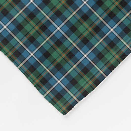 MacRae Clan Green en Blue Hunting Tartan Fleece Deken (Hoek)