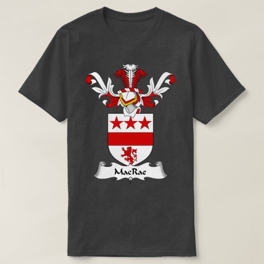 MacRae Coat of Arms Family Crest T-shirt (Design voorkant)