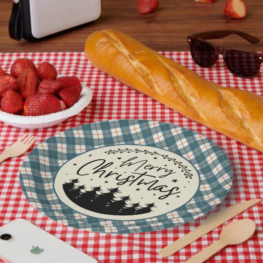 MacRae Conchra Scottish Tartan Christmas Papieren Bordje (Picknick)