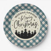 MacRae Conchra Scottish Tartan Christmas Papieren Bordje (Voorkant)