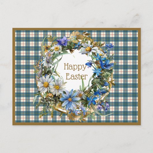 MacRae Conchra Scottish Tartan Easter Floral Feestdagenkaart (Voorkant)