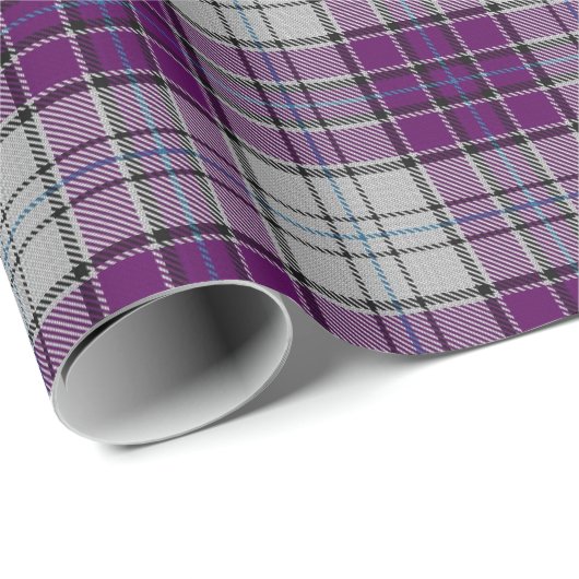 MacRae Dance Paars Tartan Wrapping Paper Cadeaupapier (Rol Hoek)