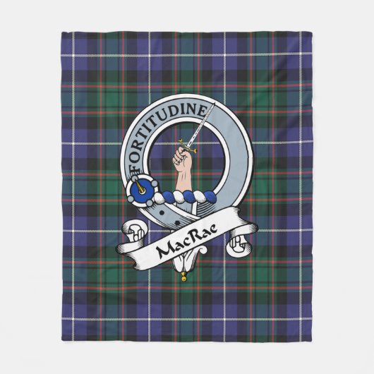 MacRae Hunting Modern Clan Badge Tartan Pset Fleece Deken (Voorkant)
