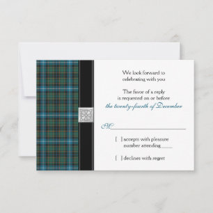 MacRae Oud Jacht Tartan Huwelijks RSVP kaart