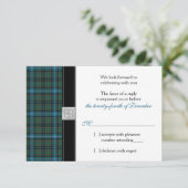 MacRae Oude Jacht Tartan Trouw RSVP kaart (Staand voorkant)
