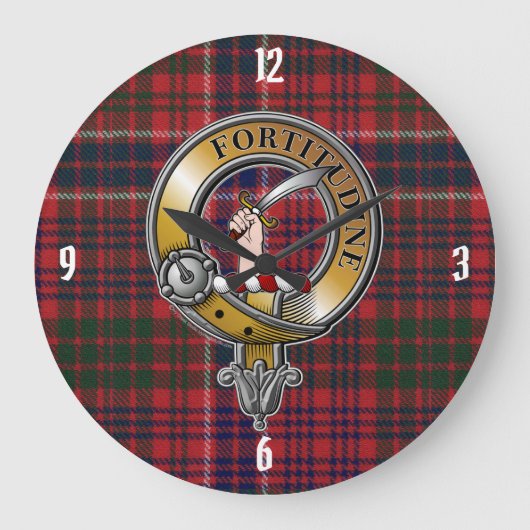 MacRae Tartan & Badge Grote Klok (Voorkant)