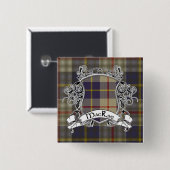 MacRae Tartan Shield Vierkante Button 5,1 Cm (Voorkant /achterkant)