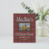 MacRae's oude Eilean Donan Coffee Co. Briefkaart (Staand voorkant)