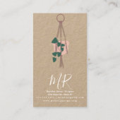 Macrame Artiest Handmade Design Hanging Cactus Visitekaartje (Achterkant)