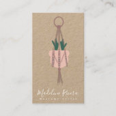 Macrame Artiest Handmade Design Hanging Cactus Visitekaartje (Voorkant)