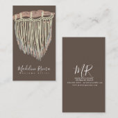 Macrame artistieke handgemaakte kunstontwerper visitekaartje (Voorkant / Achterkant)