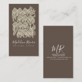 Macrame artistieke handgemaakte ontwerper visitekaartje (Voorkant / Achterkant)