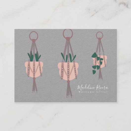 Macrame artistieke handgemaakte ontwerphandige Pla Visitekaartje (Voorkant)