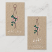 Macrame artistieke handgemaakte ontwerphangende Pl Visitekaartje (Voorkant / Achterkant)