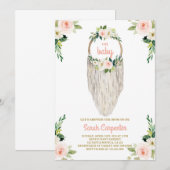 Macrame baby shower-uitnodiging kaart (Voorkant / Achterkant)