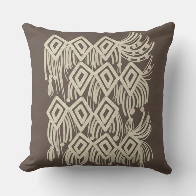 Macrame Boheemse Breipatroon Kussen (Voorkant)