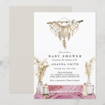 Macrame Boho Chic Rustic Girl Baby shower
