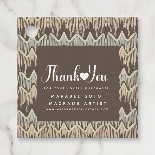Macrame Handgemaakte Bedankjes Waardering Labels (Voorkant)