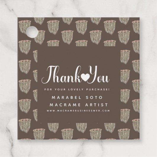 Macrame Handmade Business Dank u waardering C Bedankjes Labels (Voorkant)