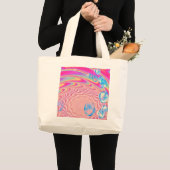MACRAME'- kleurrijk Abstract Afbeelding van fracta Grote Tote Bag (Voorkant (product))