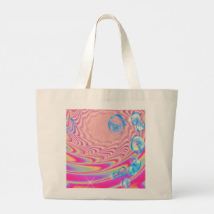 MACRAME'- kleurrijk Abstract Afbeelding van fracta Grote Tote Bag