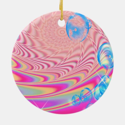 MACRAME'- kleurrijk Abstract Afbeelding van fracta Keramisch Ornament (Achterkant)