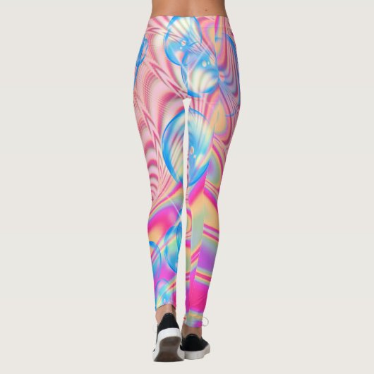 MACRAME'- kleurrijk Abstract Afbeelding van fracta Leggings (Achterkant)