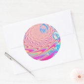 MACRAME'- kleurrijk Abstract Afbeelding van fracta Ronde Sticker (Envelop)
