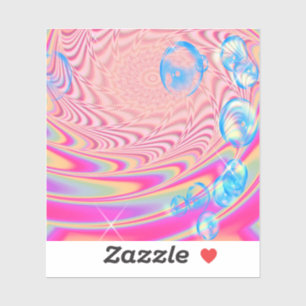 MACRAME'- kleurrijk Abstract Afbeelding van fracta Sticker