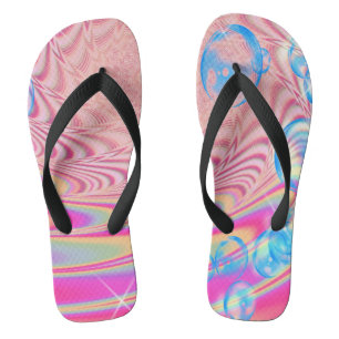 MACRAME'- kleurrijk Abstract Afbeelding van fracta Teenslippers