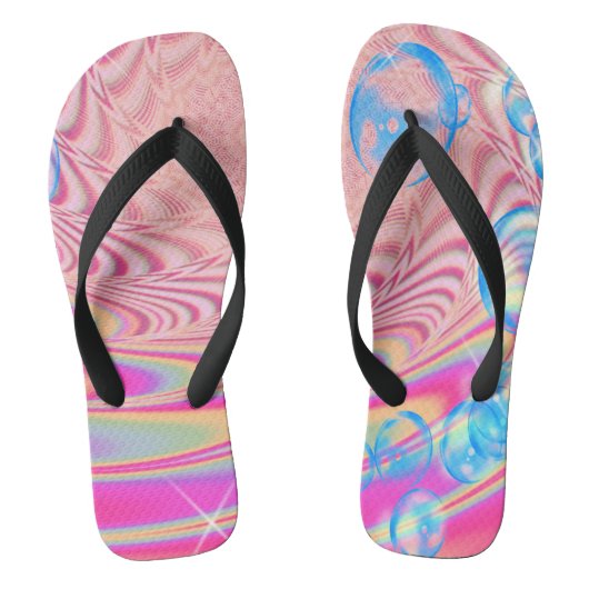 MACRAME'- kleurrijk Abstract Afbeelding van fracta Teenslippers (Voetbed)