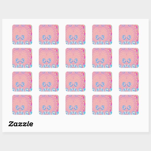 MACRAME'- kleurrijk Abstract Afbeelding van fracta Vierkante Sticker (Vel)