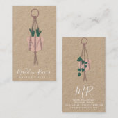 Macrame Kunstenaar Handgemaakt Ontwerp Hangende Ca Visitekaartje (Voorkant / Achterkant)