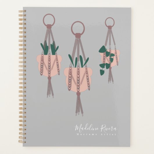 Macrame kunstenaar handgemaakte ontwerp hangende p planner (Voorkant)