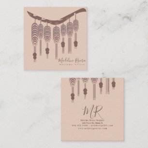 Macrame kunstenaar handgemaakte ontwerper Natuurli Vierkante Visitekaartje